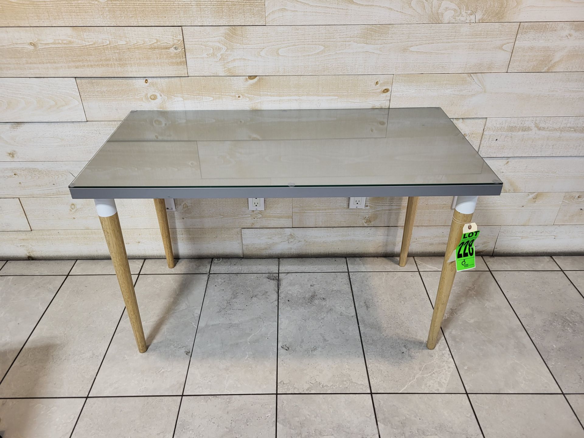Wood-Base, Glass and Metal Top table