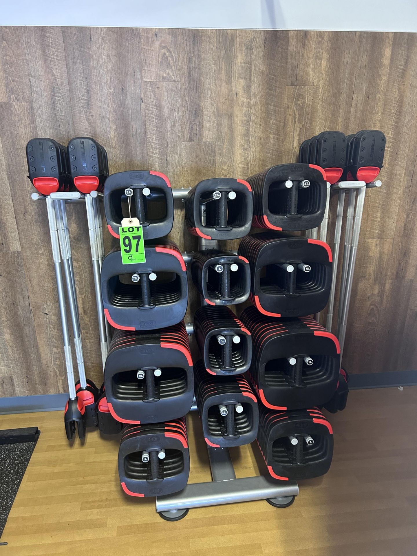 24-Set LES MILLS SmartBar Rack with 24 Sets of SmartBar Bars & Weights