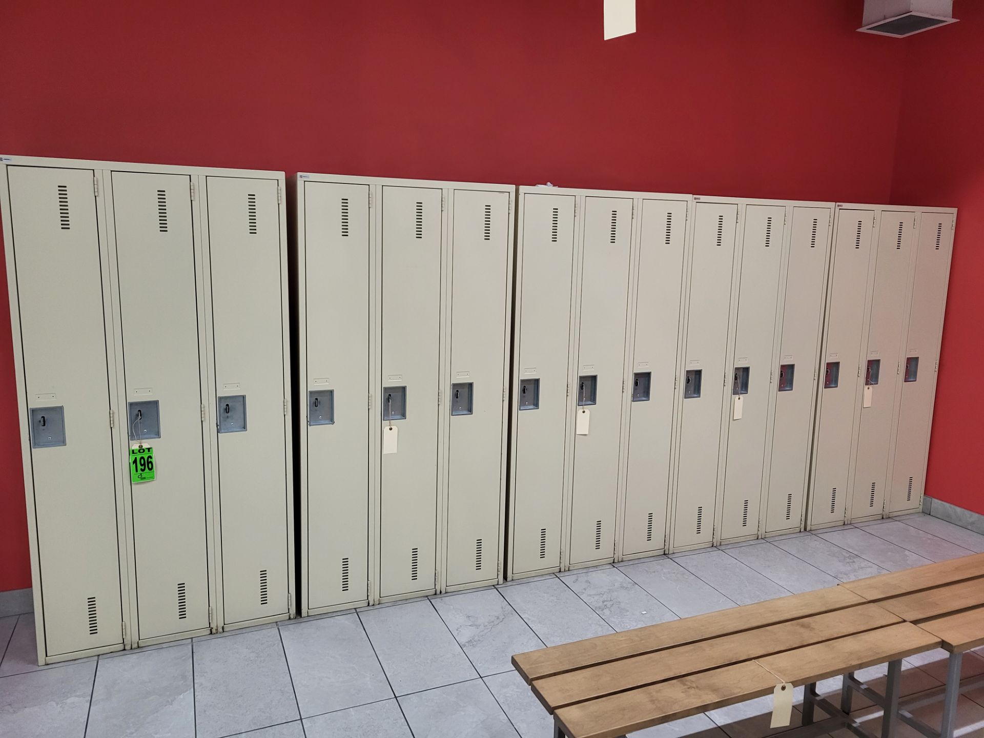 Lot of (5) Sections of 3-Door Full Vertical Lockers, 15-Doors Total, 72"H x 18L" x 36"W - Image 3 of 3