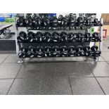 STAK Dumbells and Dumbell Rack. 15 Pairs, 725lbs total