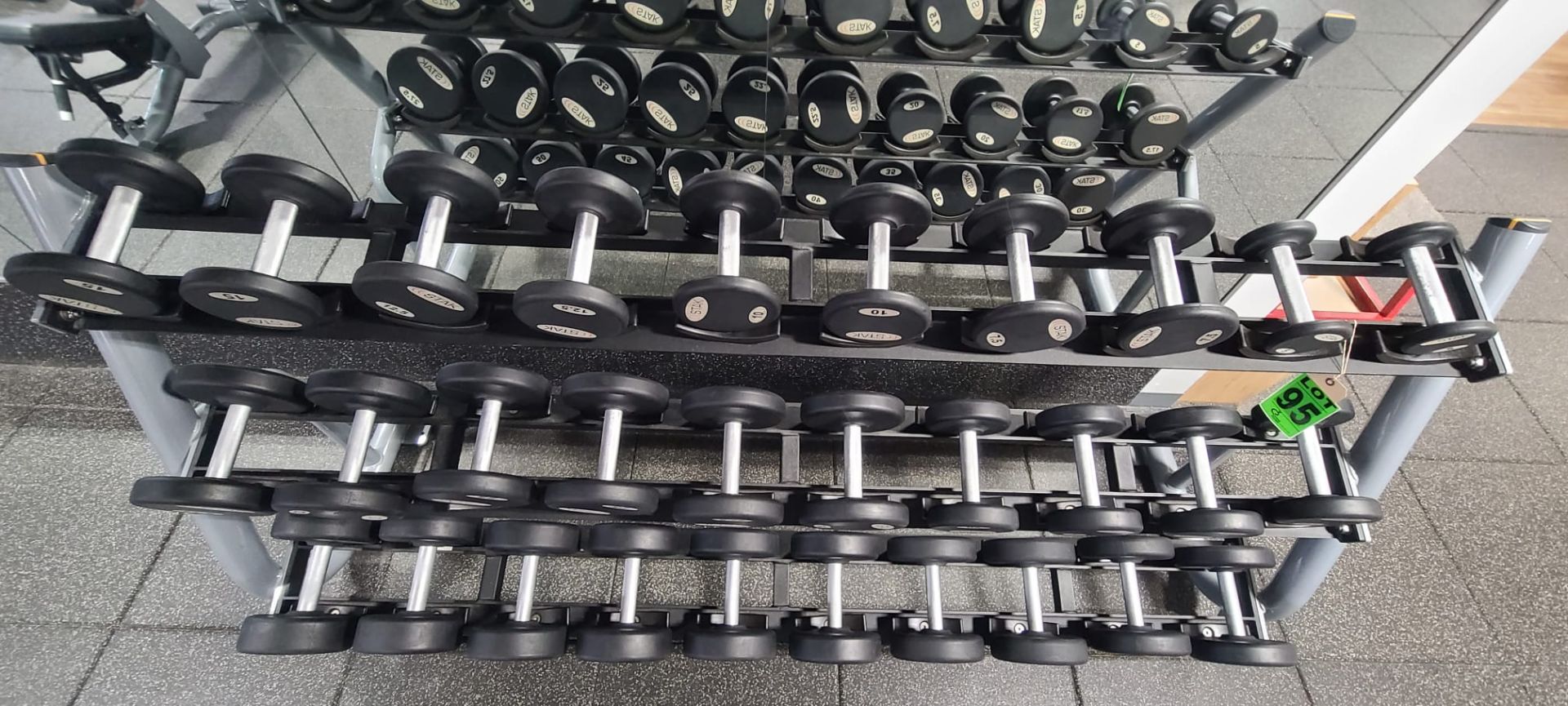 STAK Dumbells and Dumbell Rack. 15 Pairs, 725lbs total - Image 2 of 2