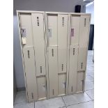 (2) PERFIX Z-Style Double Unit lockers and (1) single unit locker, 72"H x 18"L x 18"W