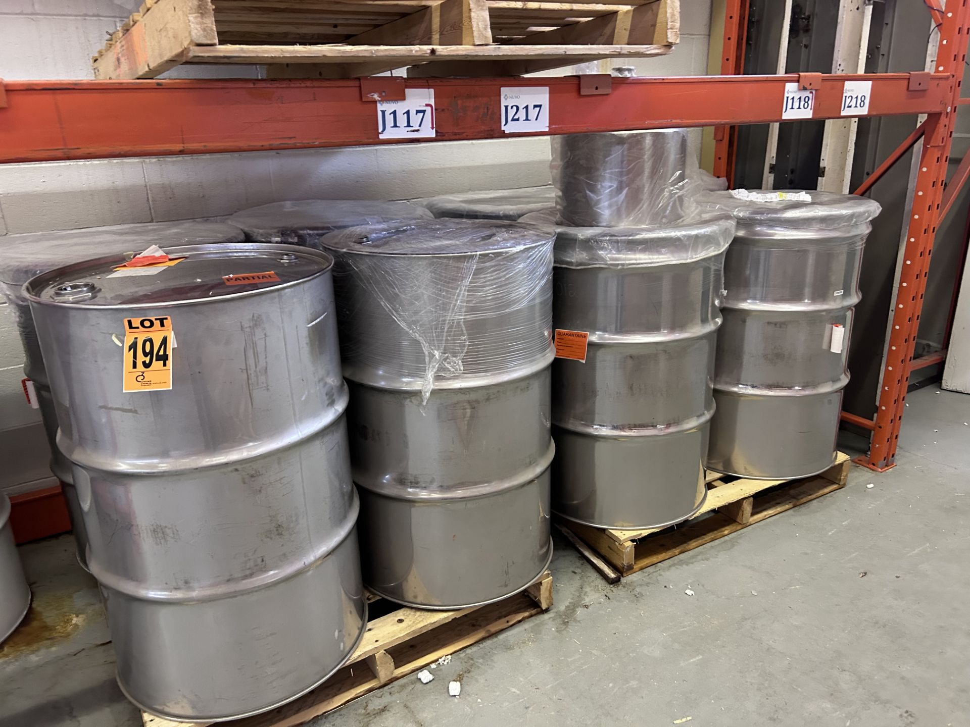 Lot of (8) Stainless steel drums - Image 2 of 3