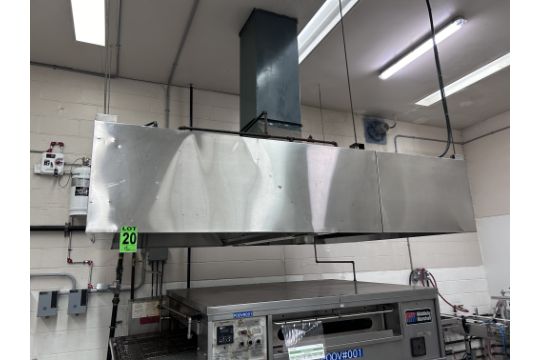 Lot of Stainless Steel Ventilation Hood with SAFETY FIRST Fire Prevention System, 2x 4-Gal Cylinder - Image 1 of 6