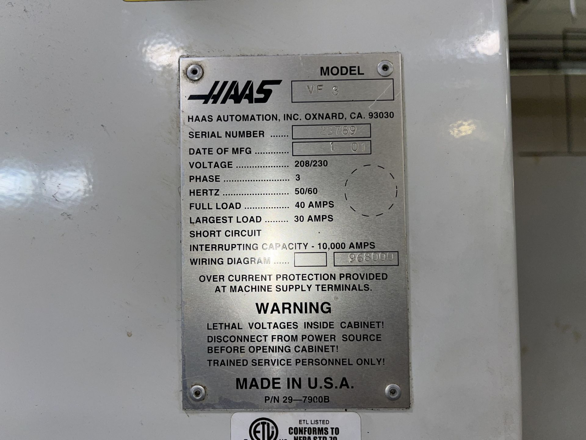 Haas VF3 Vertical Machining Center (H4KEN) - Image 7 of 20