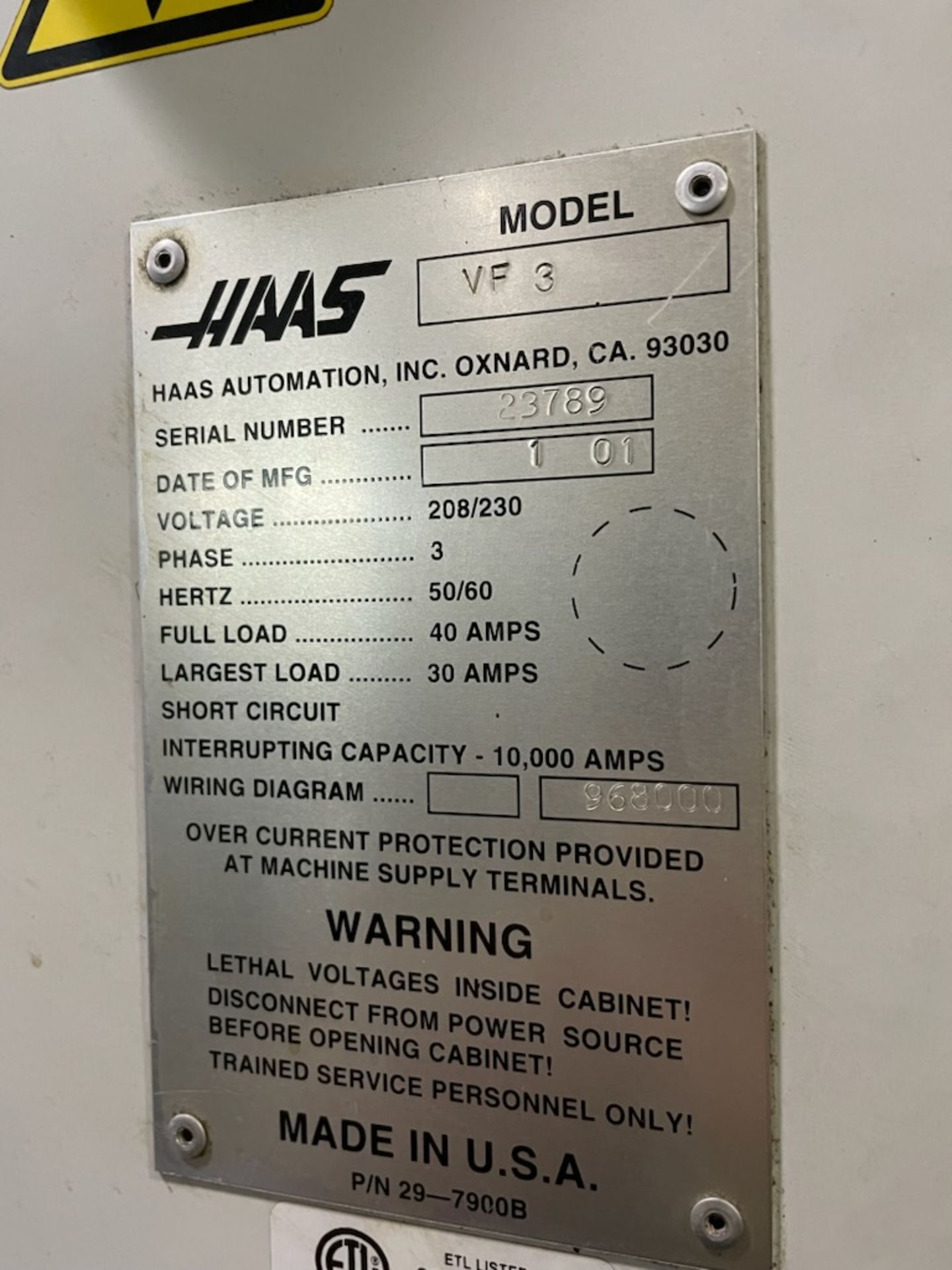 Haas VF3 Vertical Machining Center (H4KEN) - Image 6 of 20