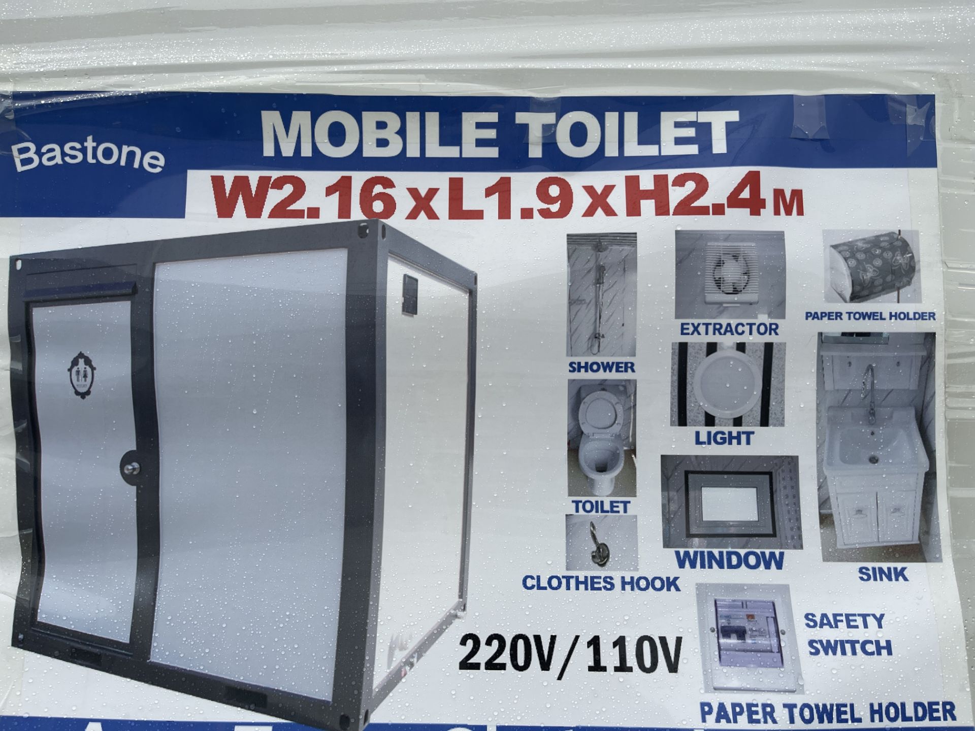 New Bastone Portable Bathroom w/ Shower (NY232E) - Image 13 of 13