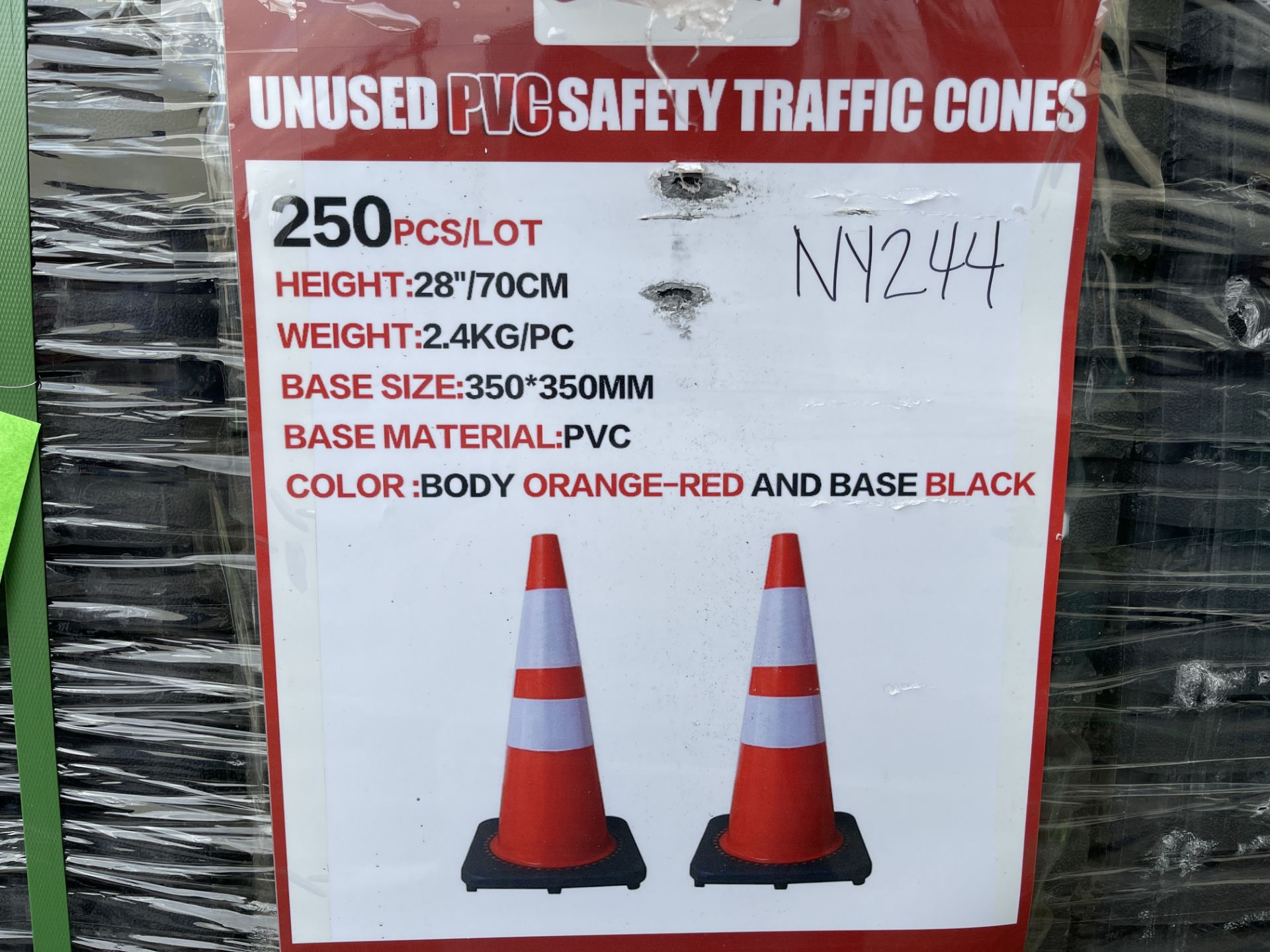Brand New Lot of 250 Safety Highway Cones (NY244) - Image 5 of 6