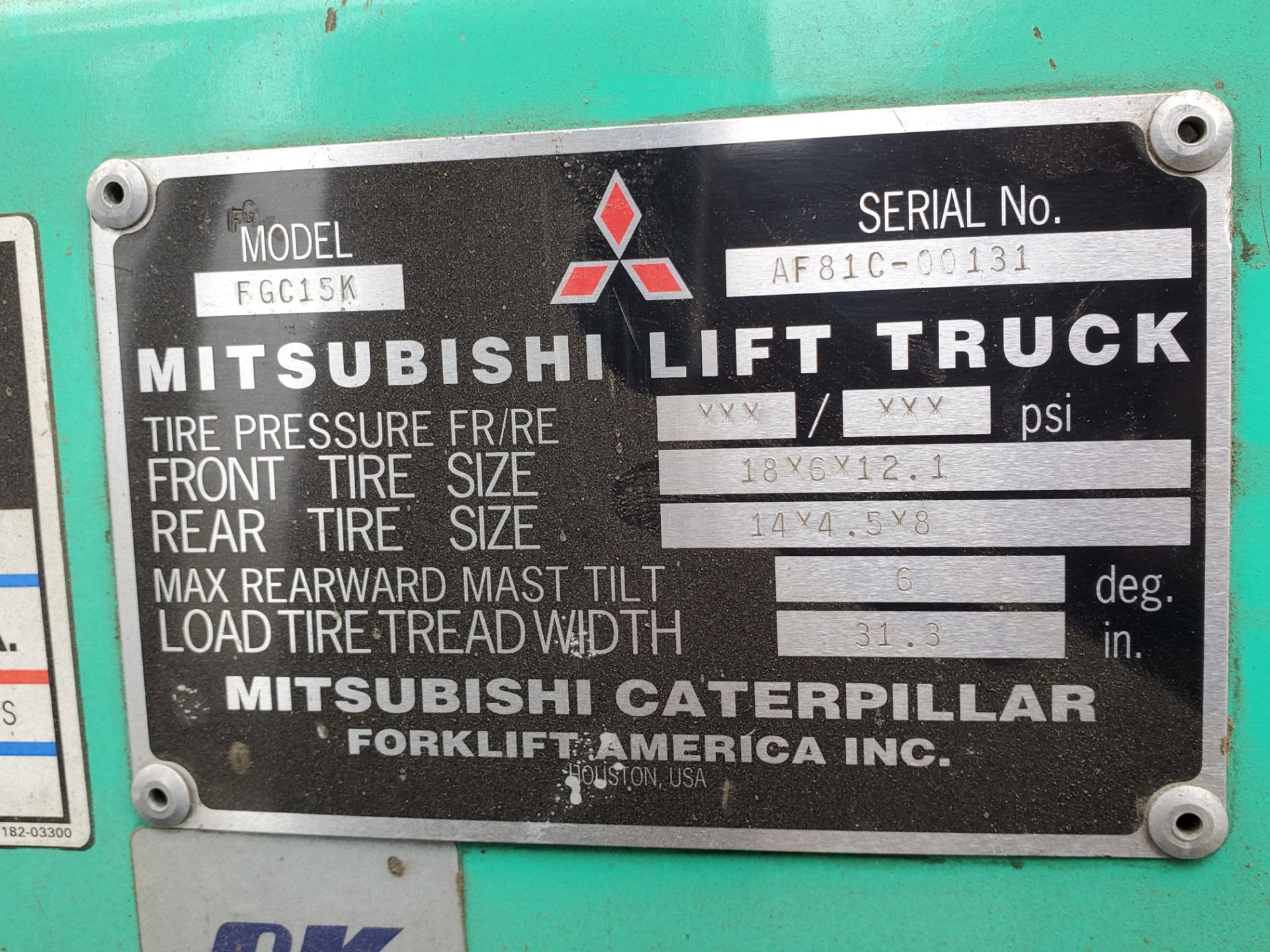 Mitsubishi FGC15K 3,000lb Forklift - Image 15 of 15