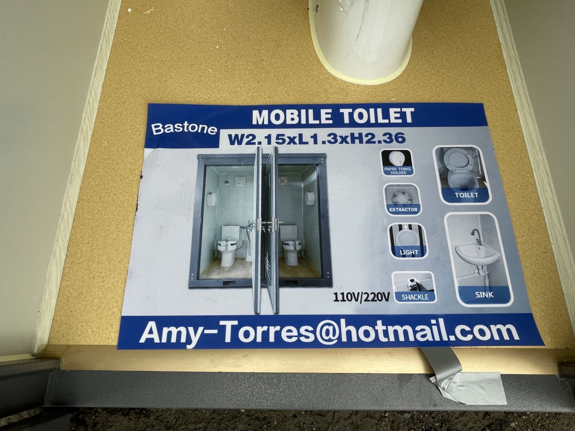 Brand New Bastone Double Mobile Bathroom (NY654) - Image 2 of 14