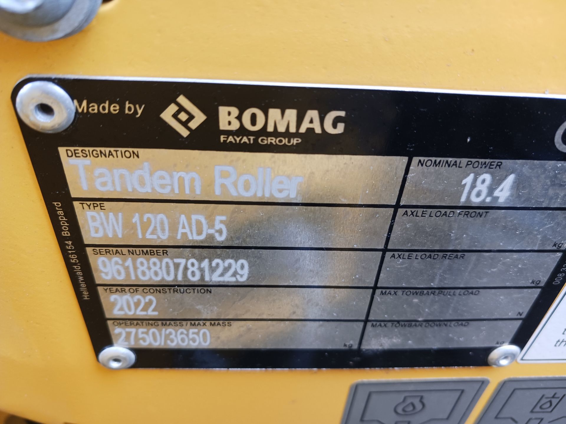 Unused 2022 Bomag BW120 AD-5 Vibratory Roller - Image 12 of 14