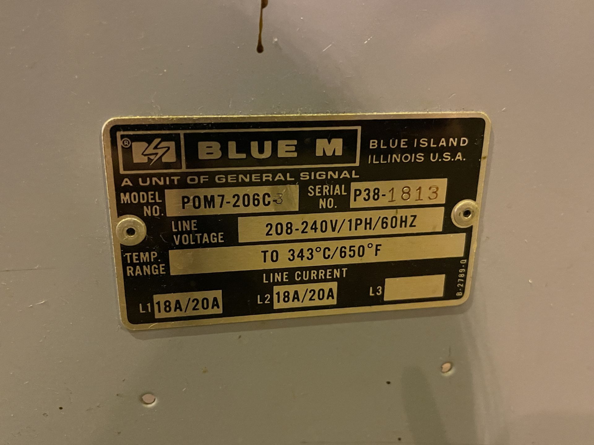 Blue M POM7-2O6C-3 Batch Oven (MF25) - Image 8 of 14