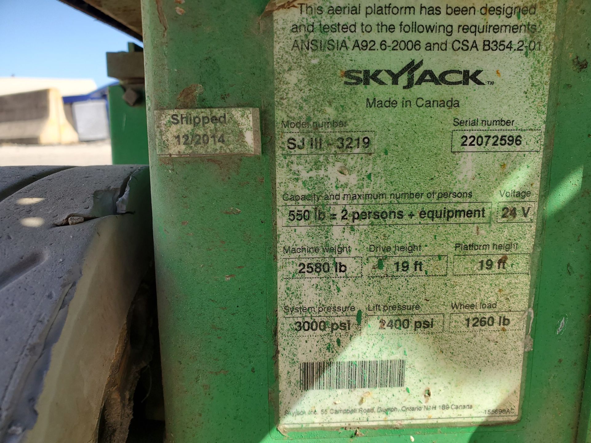 2015 SkyJack SJ111-3219 19ft Scissor Lift - Image 17 of 17