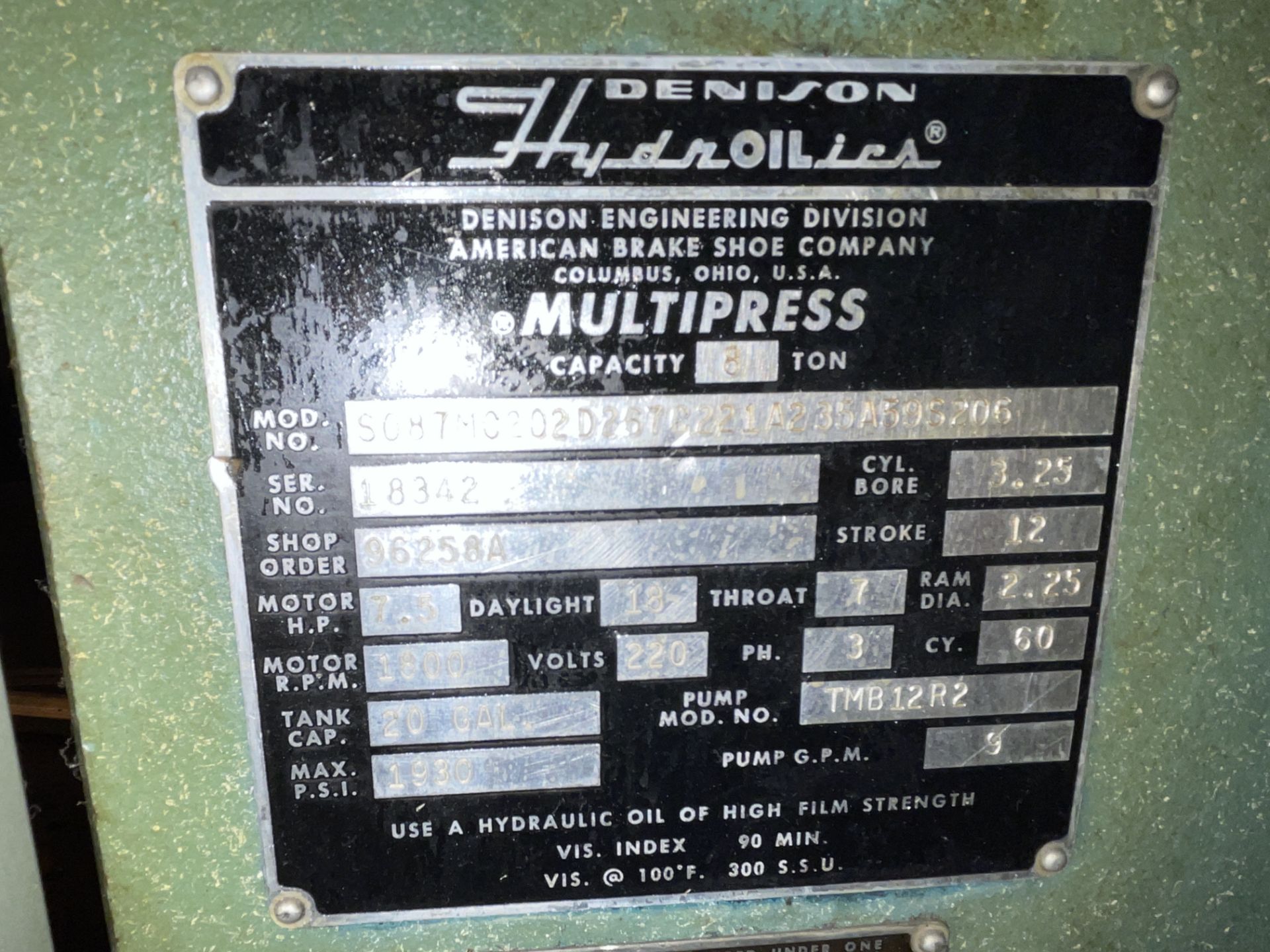 Denison Multipress (KEN68) - Image 7 of 20