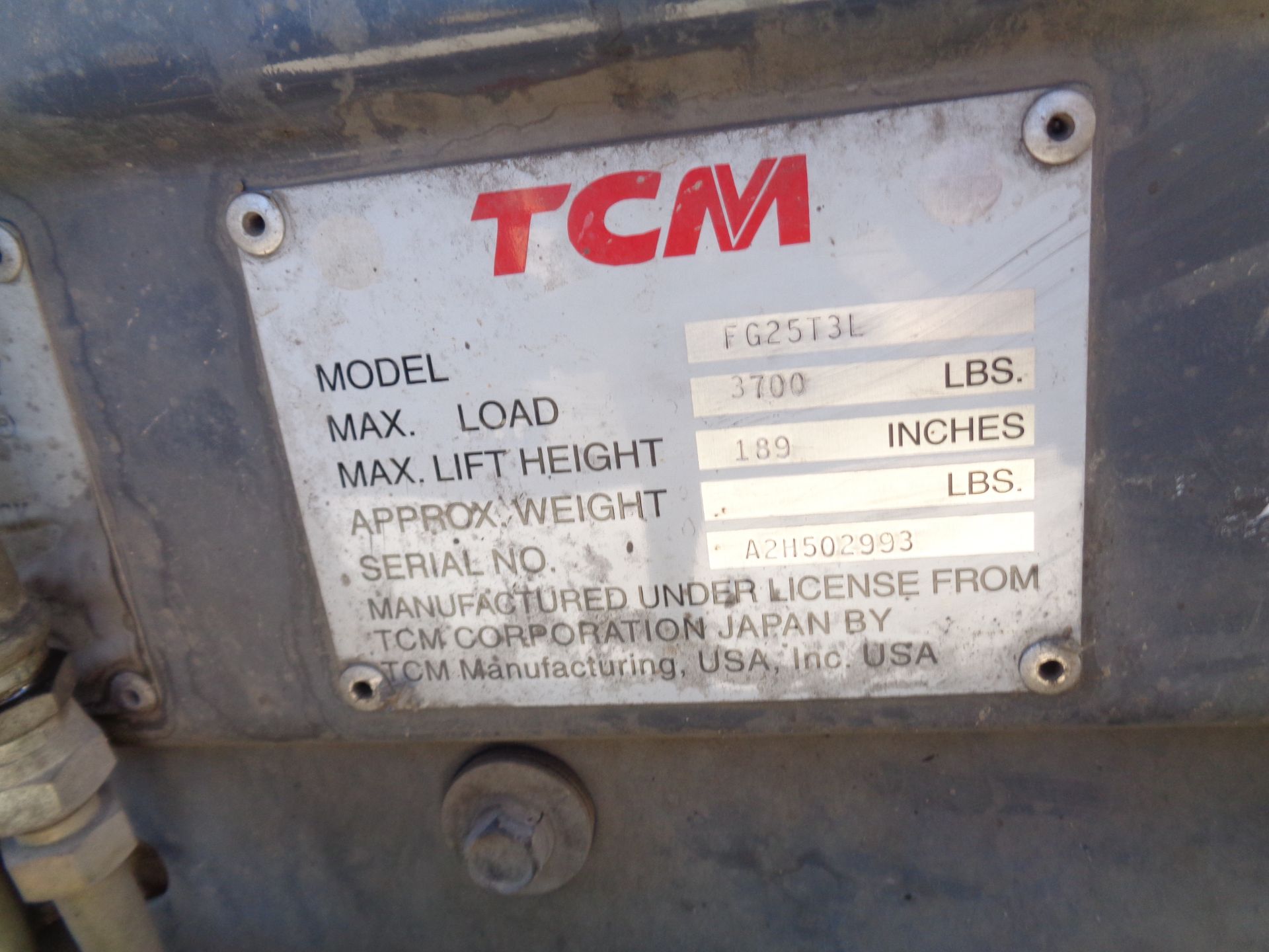 TCM FG25T3L 5,000lb Forklift - Image 11 of 11