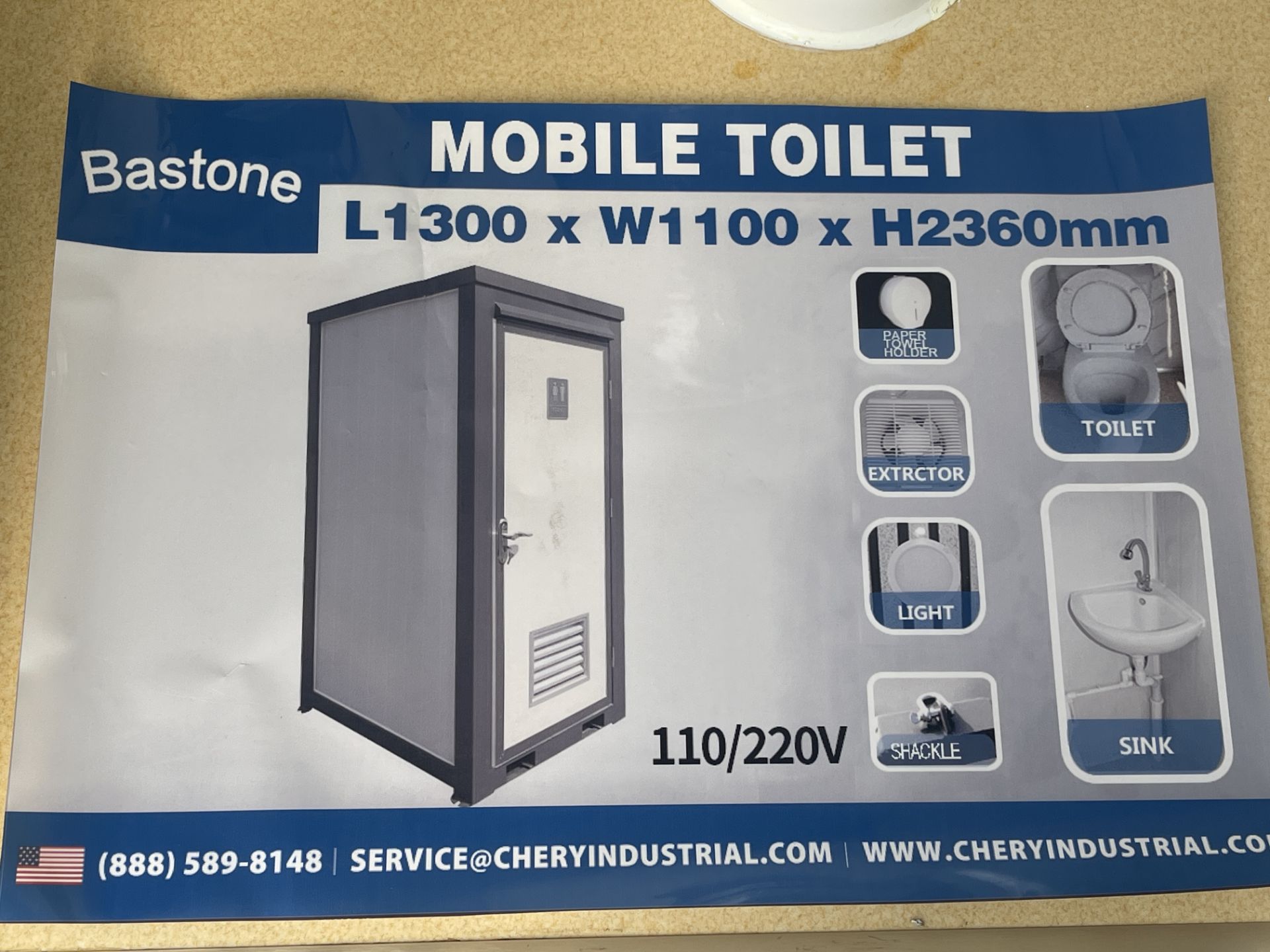 Brand New Bastone 110V Mobile Toilet (NY601E) - Image 2 of 15