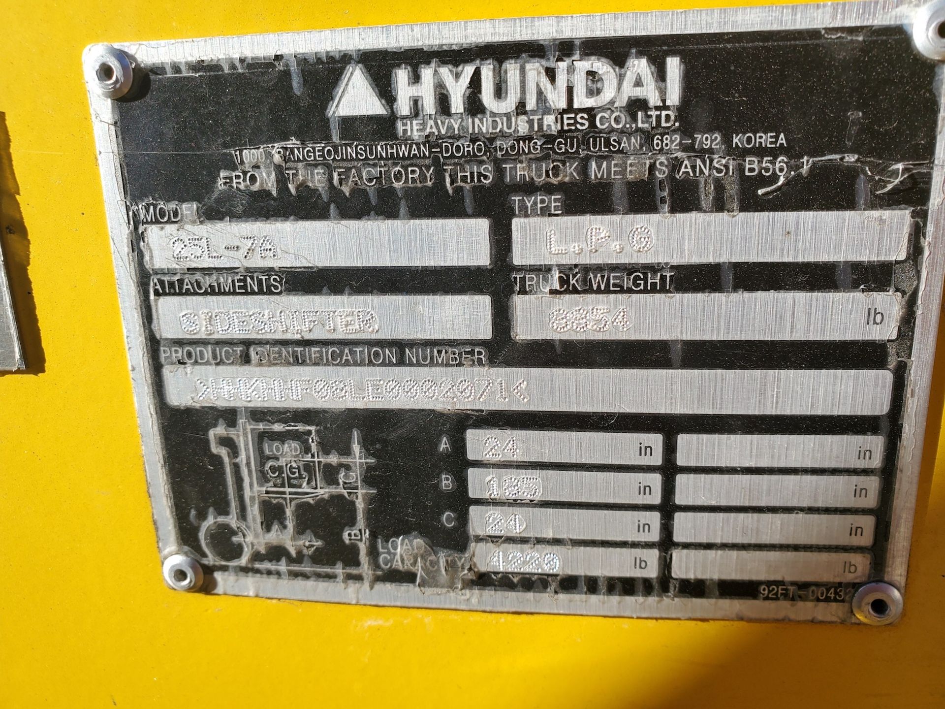 Hyundai 25 L-7 A 5,000lb Forklift - Image 15 of 15