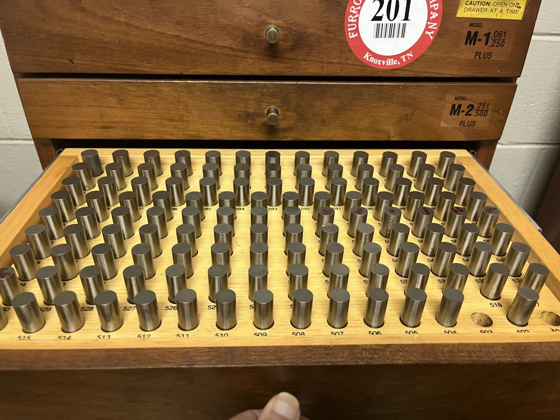 Set of Pin Gauges in 4-Drawer Wooden Cabinet From .051 to .750 - Image 3 of 4