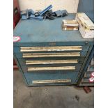 Equipto Tool Cabinet with Contents, Assorted Drill Bits, Files, Taps, Dies, etc.