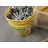 Contents of Bucket and (2) Bins - Assorted Nuts and Bolts