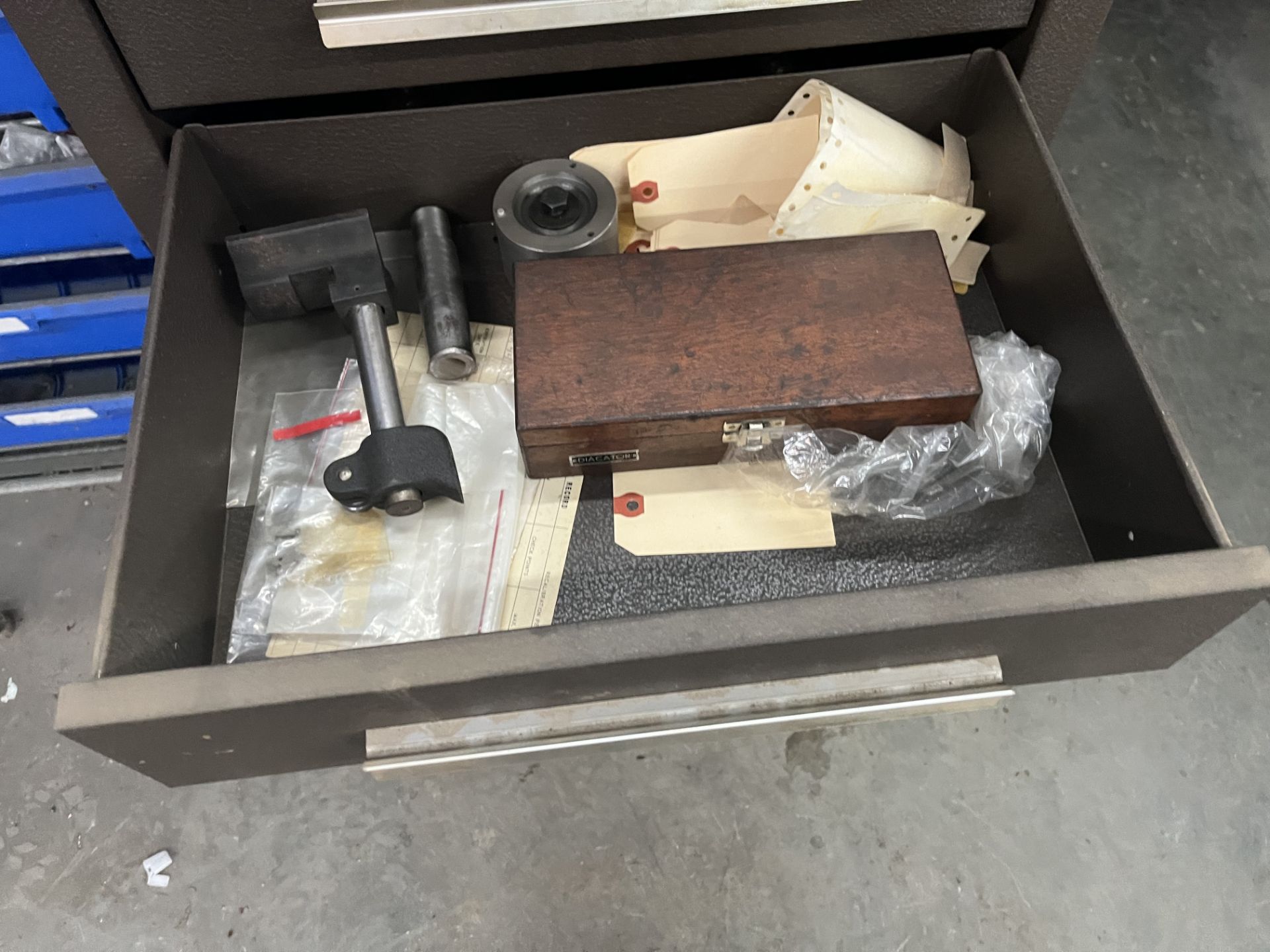 Kennedy Tool Box on casters w/Contents Dies and Die Handle, Thread Gauges, Pin Gauges, etc. - Image 3 of 6