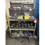Cart & Contents, Assorted Right Angle Drives, Cutting Tools for Mazak CNC Lathe