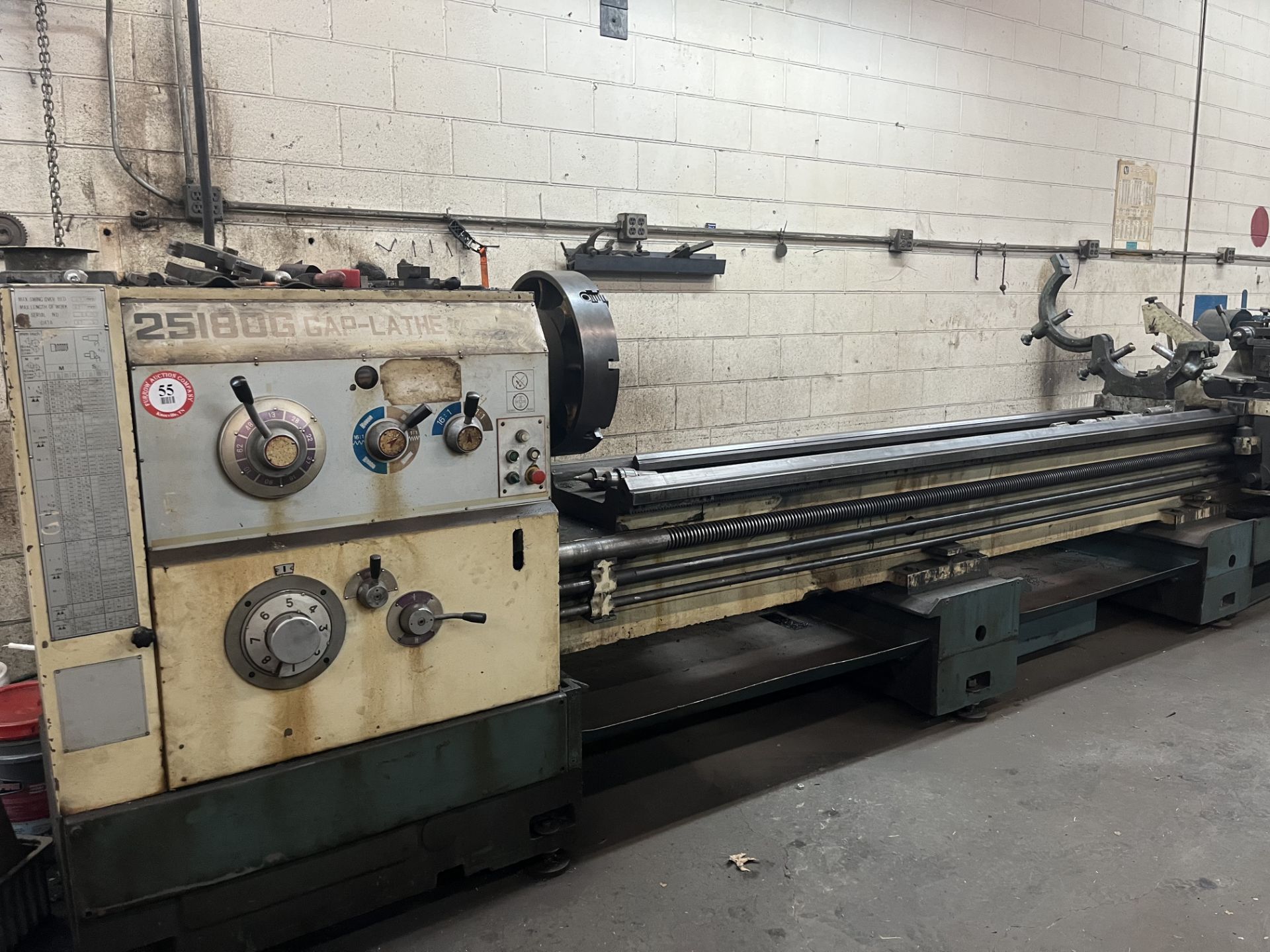 Jin Ling Model 25180G, 25" Swing, 180" Between Center Gap Lathe with Three Center Rests, Tool - Image 2 of 6