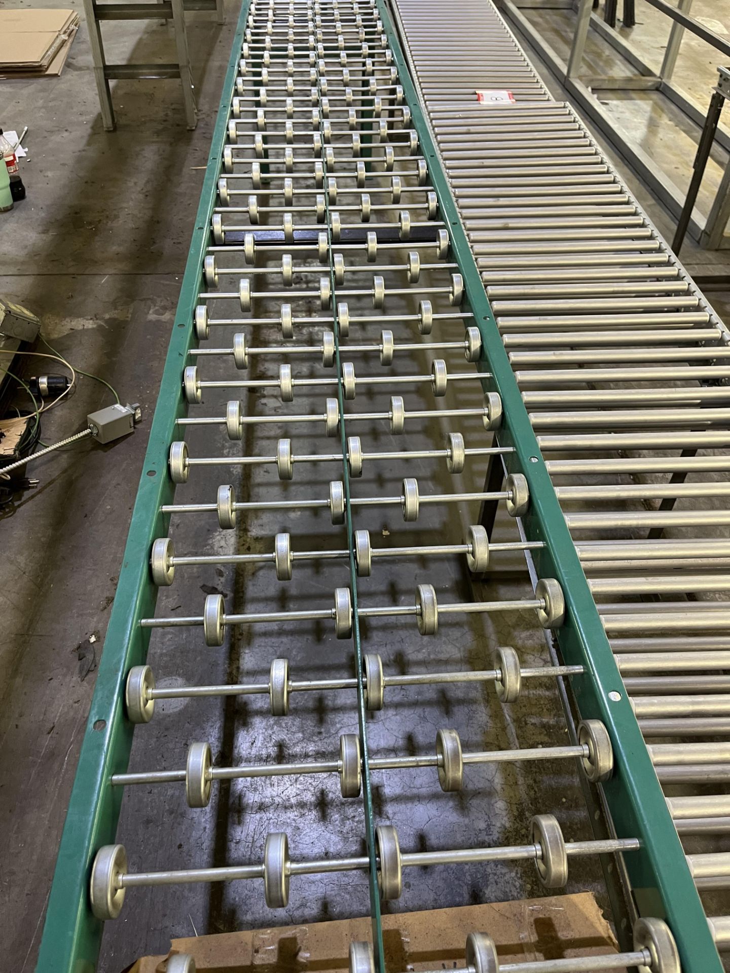 (2) Sections of skate conveyer with stands, 118in x 16in (each section) - Image 2 of 2