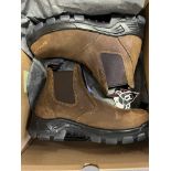 Contents of pallet - approx. (105) Byson Smith Steel Toe Canyon Brown work boots, assorted sizes,