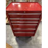 6-Drawer metal tool box on casters