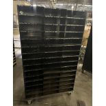 Metal cabinet on casters double sided letter sorter, size 59in x 34in x 23.5in