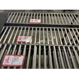 (9) Sections roller conveyer - (6) with stands, 98.5in x 11in (each section)