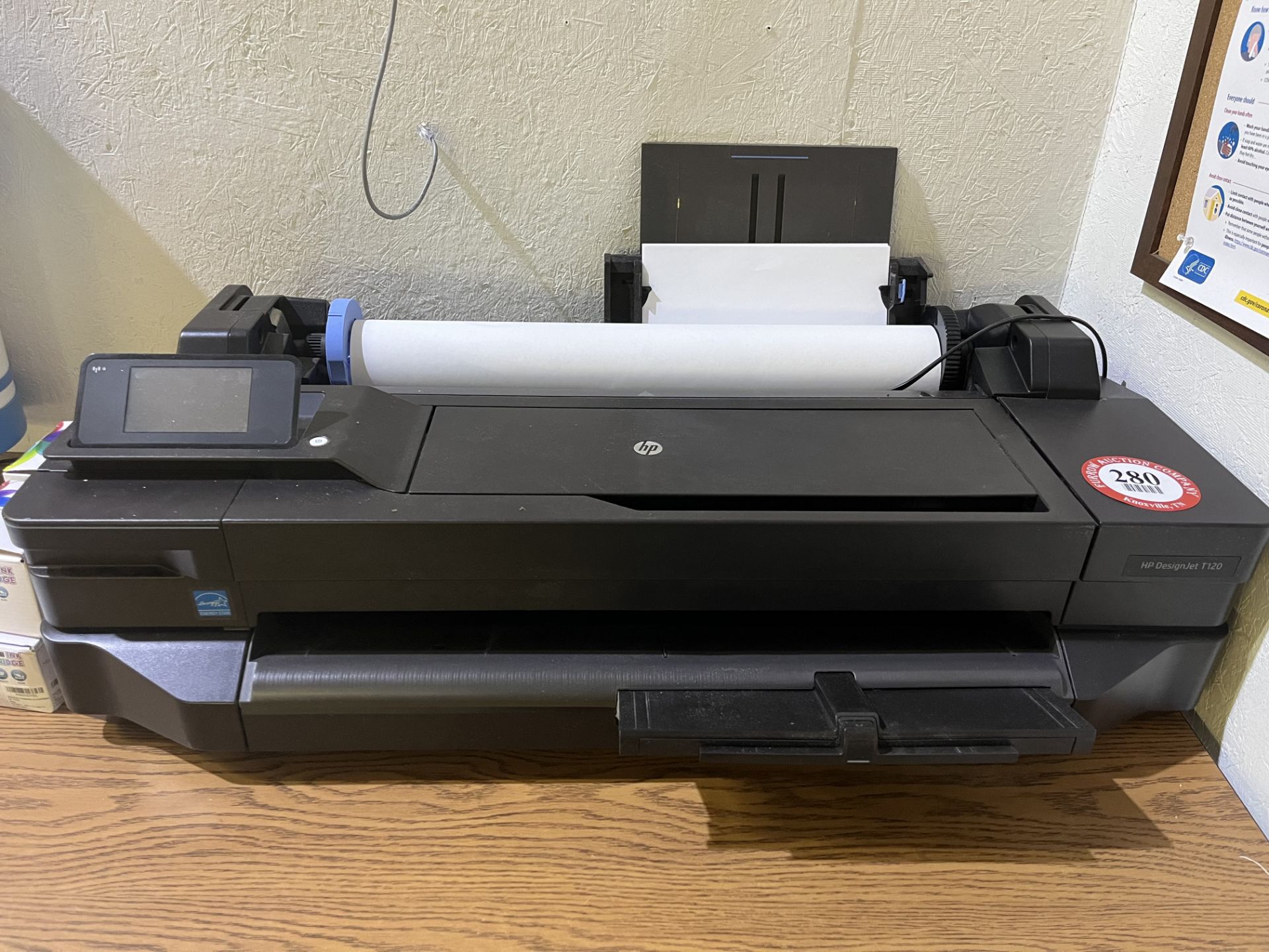HP Design Jet T120 plus Printer with Printer Table & Accessories