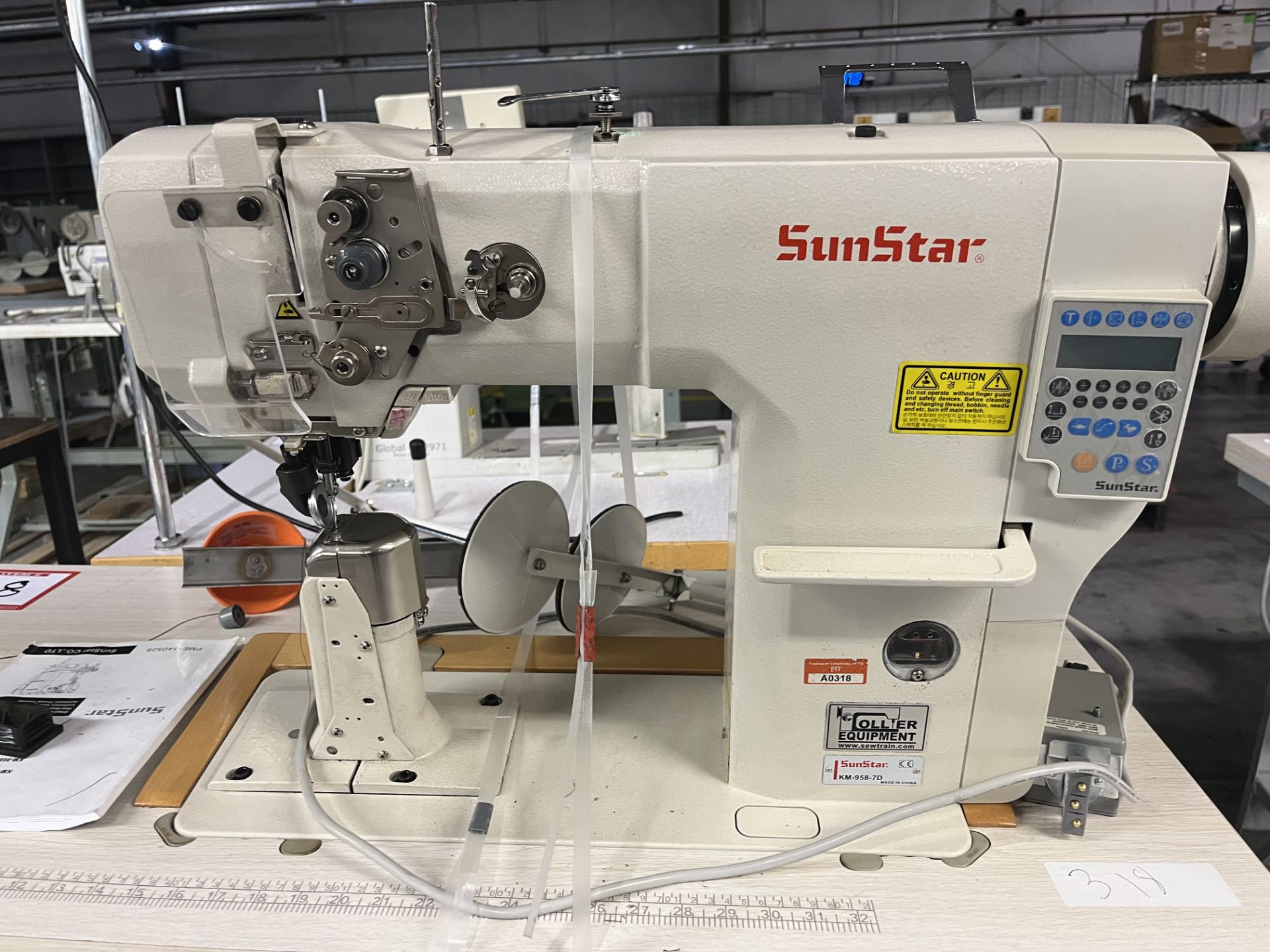 SunStar model KM-958-7D Single Needle Sewing Machine S/N #17JJ0302, Weight = 225 lbs, with - Image 4 of 6