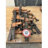 Ten 13" Adjustable Wood Clamps