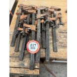 Ten 14" Adjustable Wood Clamps