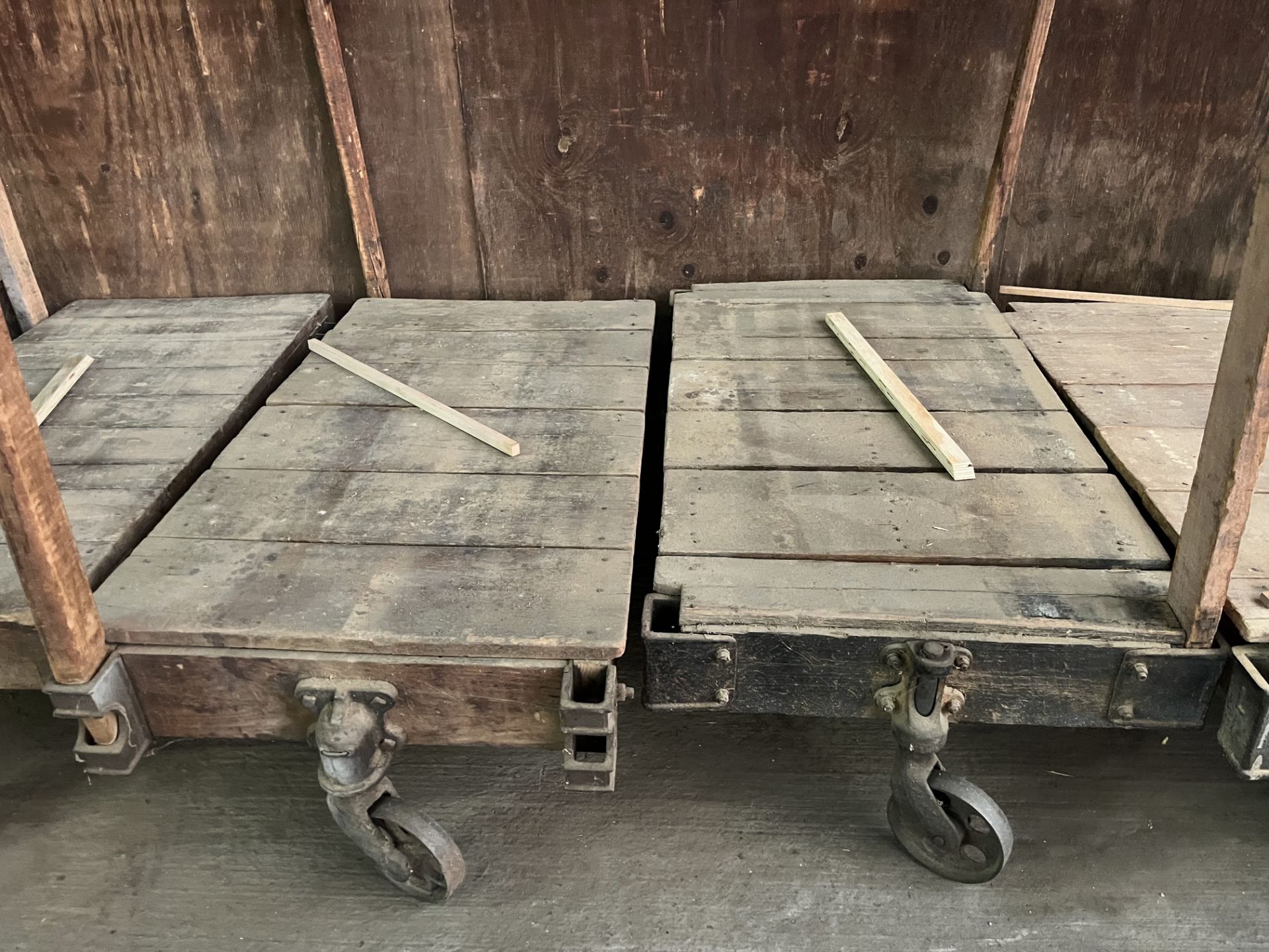 Pair of 4 Wheel Lumber Carts