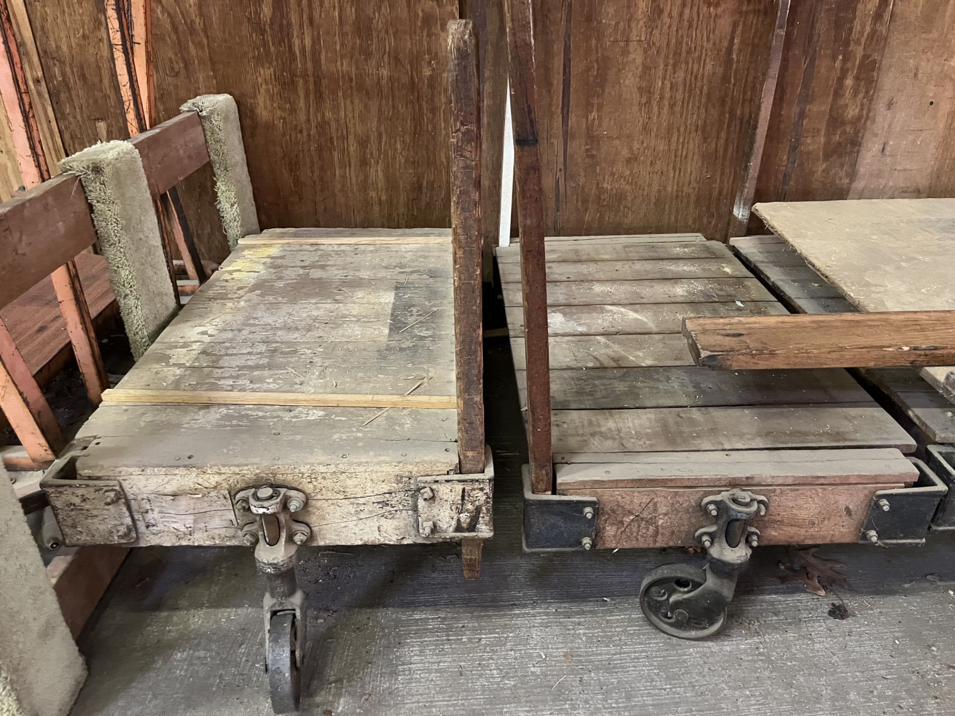 Pair of 4 Wheel Lumber Carts