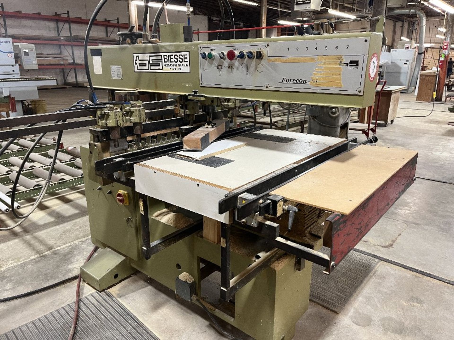 B. A. Biesse Multi Spindle Boring Machine, Model Forecon 51, Series 360/84, 5 Heads, Model Year