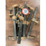 Ten 14" Adjustable Wood Clamps