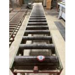 Two Sections 78.5" x 19.5" Roller Conveyor on 27" Raised Wooden Platform