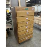Custom Built Nolen 7 Drawer Shop Cabinet with Top Storage on Casters
