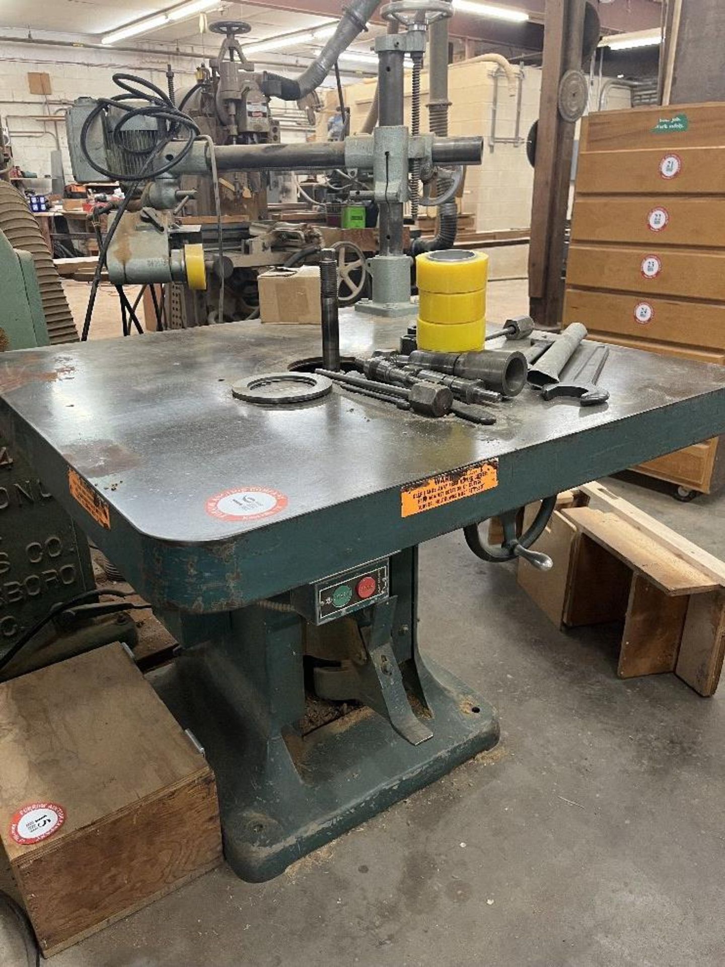 Oliver Shaper, Model 287-T, 42" x 42" Table, with Forest City Tool Company Automatic Feeder