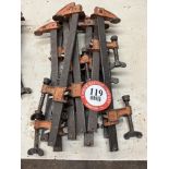 Ten 14" Adjustable Wood Clamps