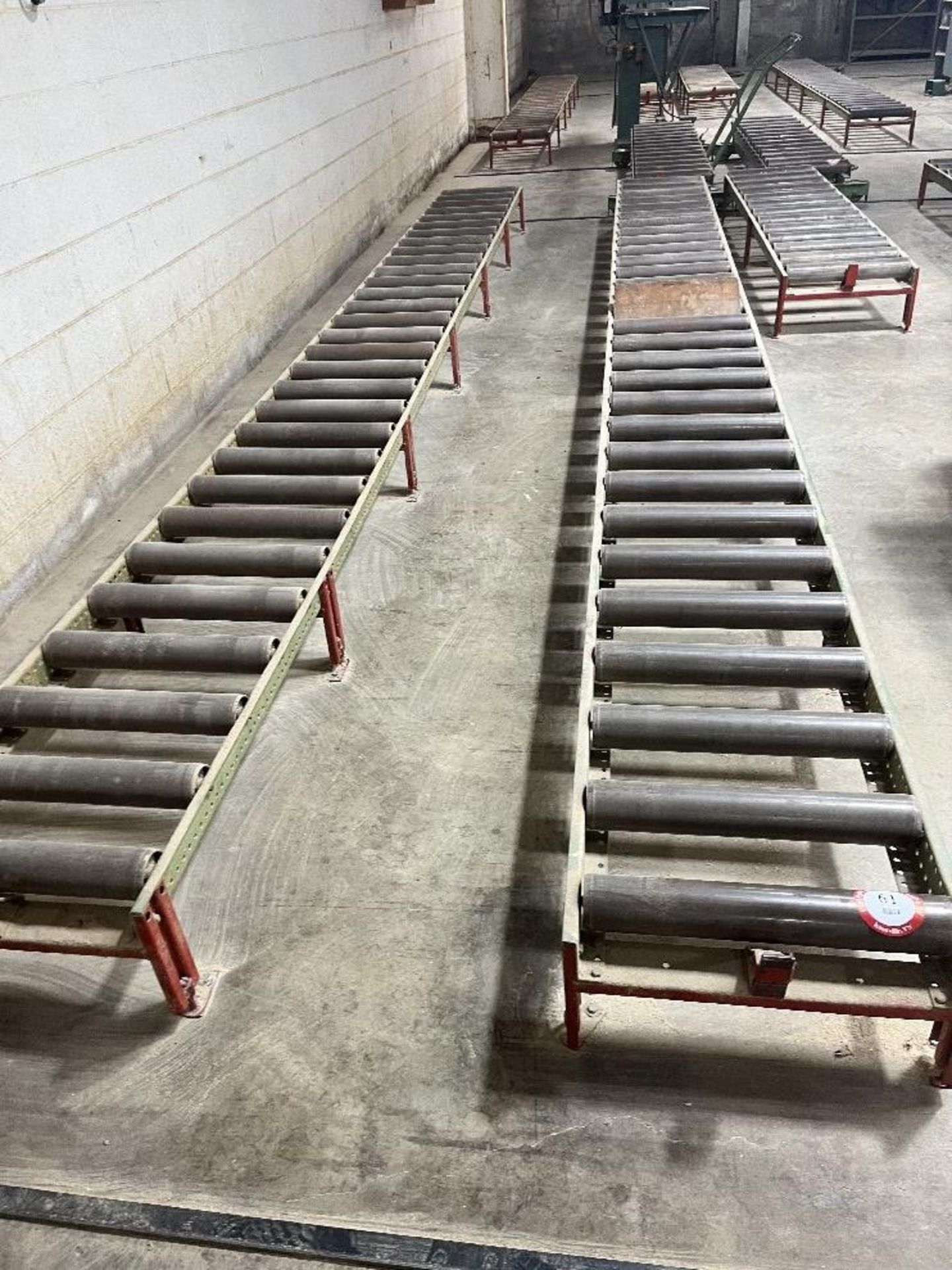 Four Sections 118" x 19.5" Roller Conveyor