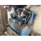 Kellogg Reciprocating Air Compressor, Model DB462C, V Belt Drive, 25 HP Motor, Horizontal Tan