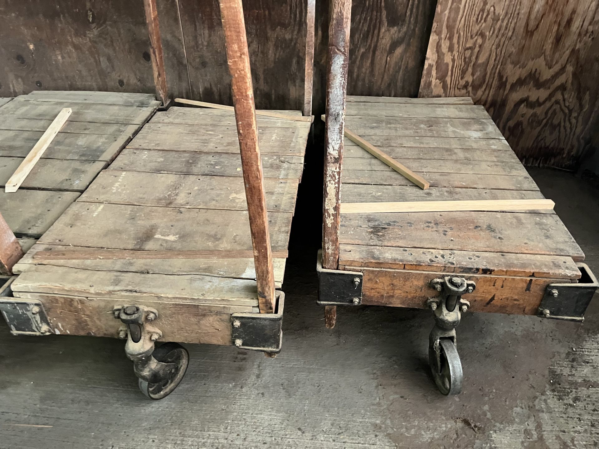 Pair of 4 Wheel Lumber Carts