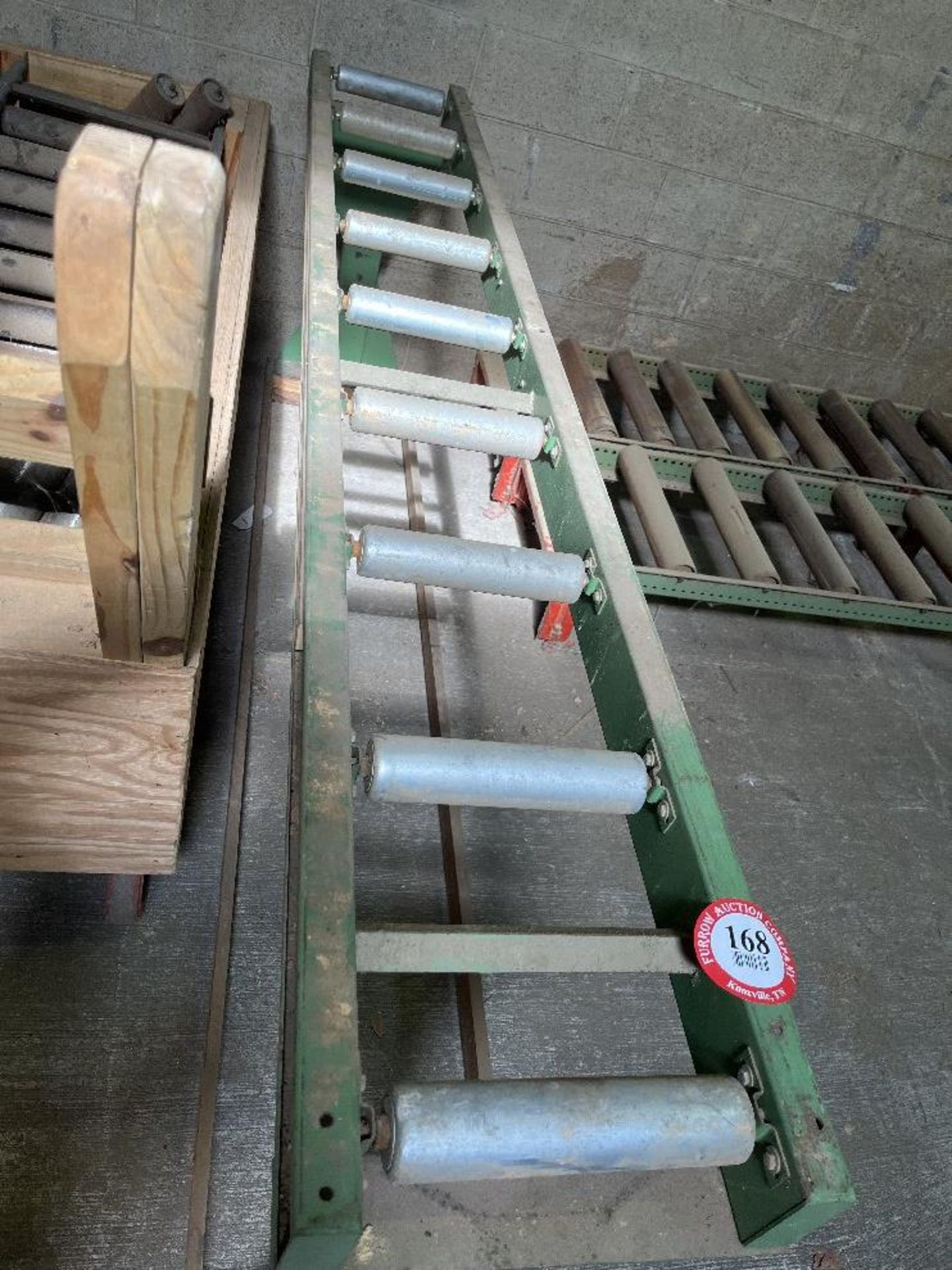 One Section of Roller Conveyor on Stand, 92" Long, 10" Rollers