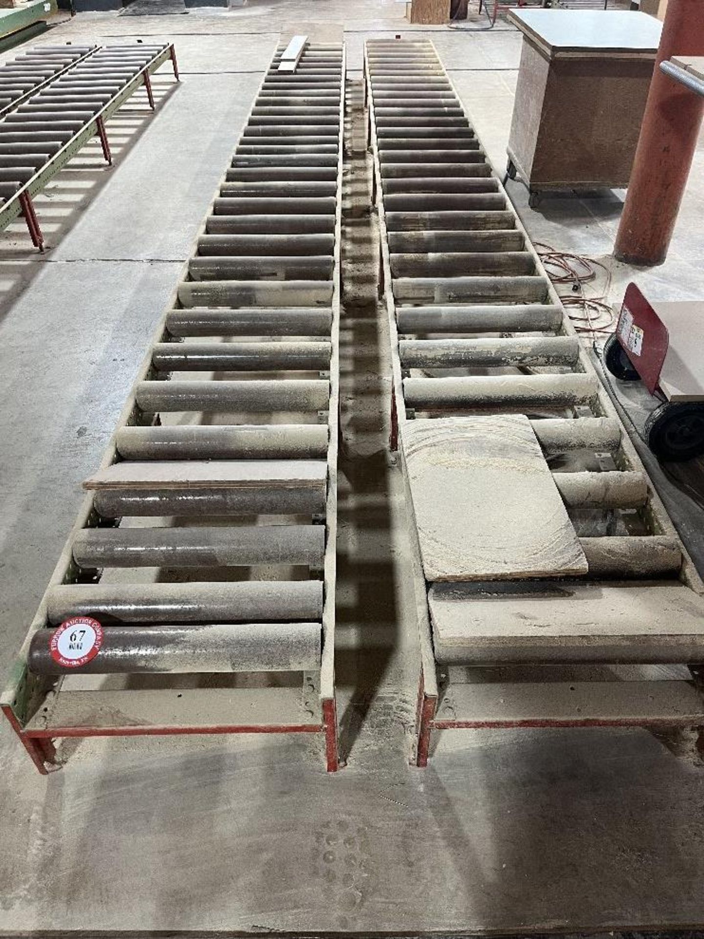 Four Sections 118" x 19.5" Roller Conveyor