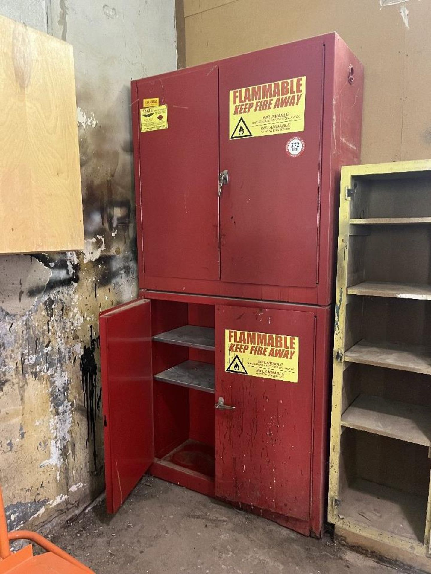 Two Flammable Metal Storage Cabinets, 43" w x 18" d x 44" h